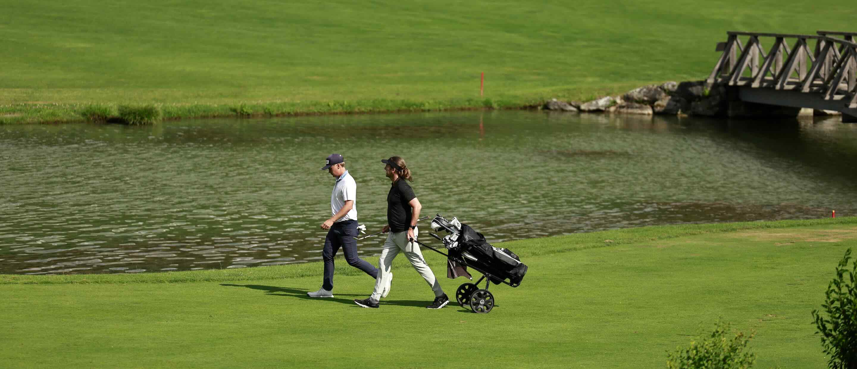 Golfers on fairway