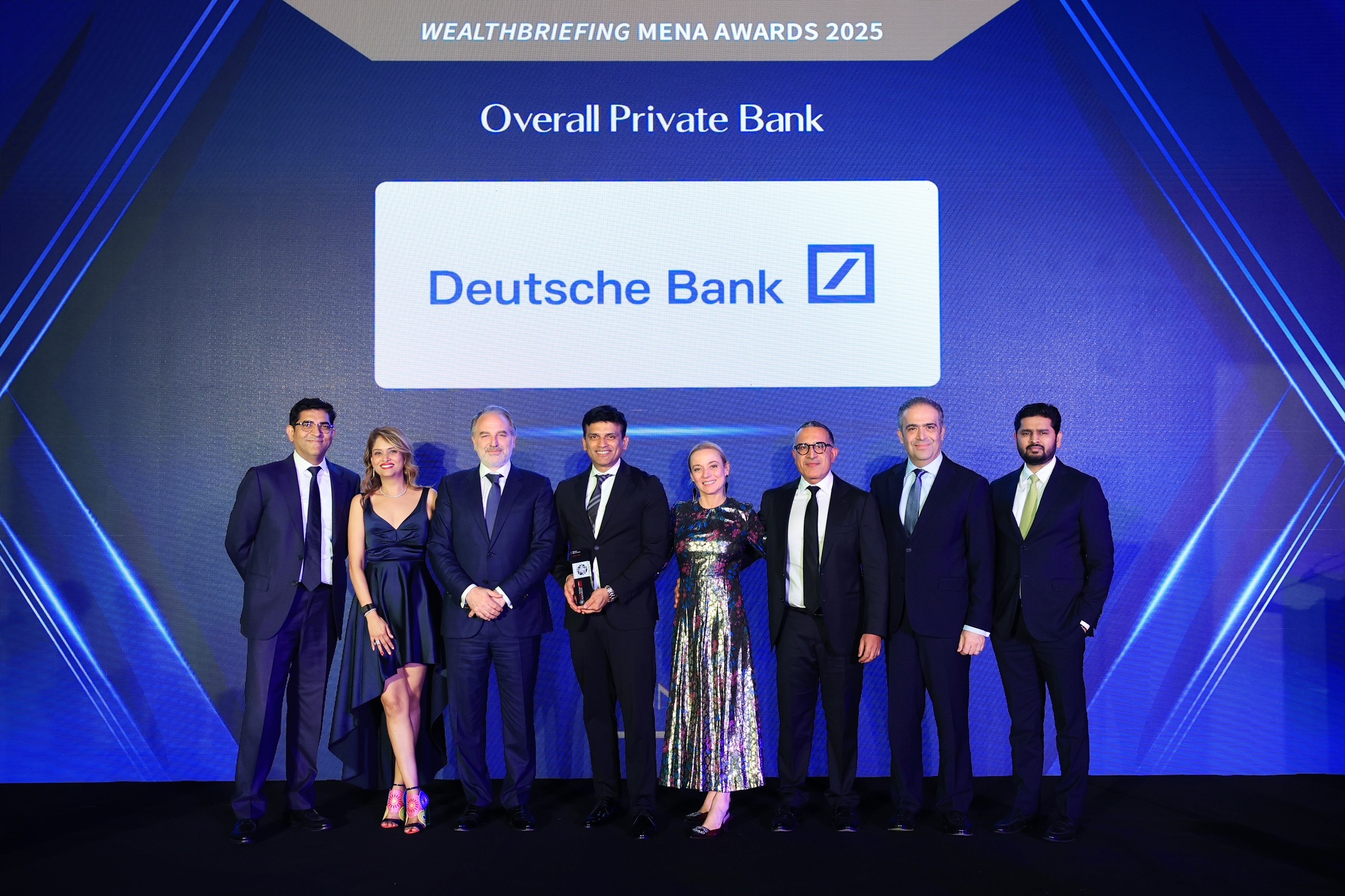 team receiving private bank award