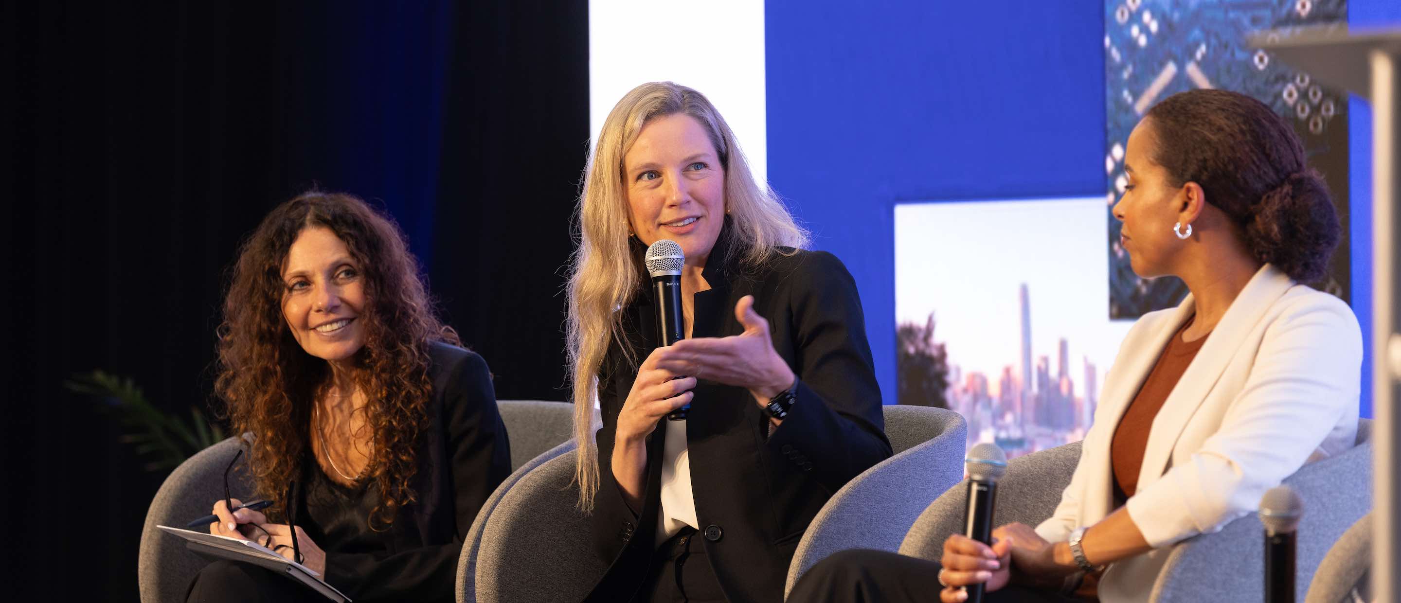 Jacqueline Valouch, Head of Wealth Planning and Philanthropy, Deutsche Bank; Sierra Peterson, Founding Partner, Voyager; Rachel Gillum, Vice President of Ethical & Humane Use of Technology, Salesforce 