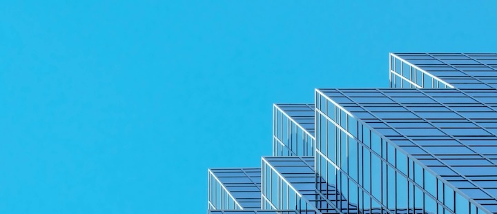 Skyline against office building