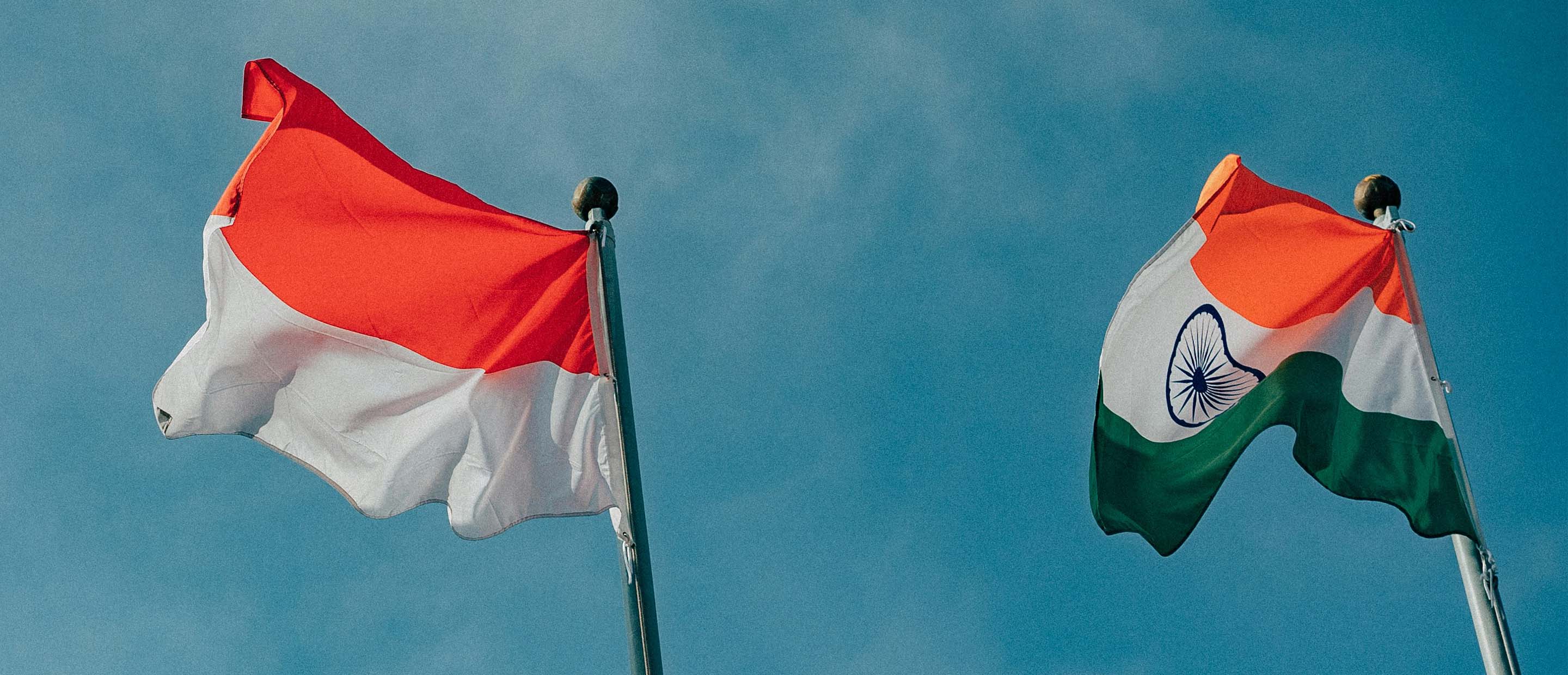 Indonesia and India flags