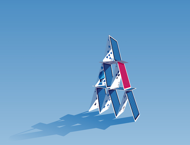 Illustration of a house of cards