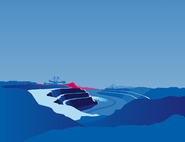 Illustration of a mining quarry