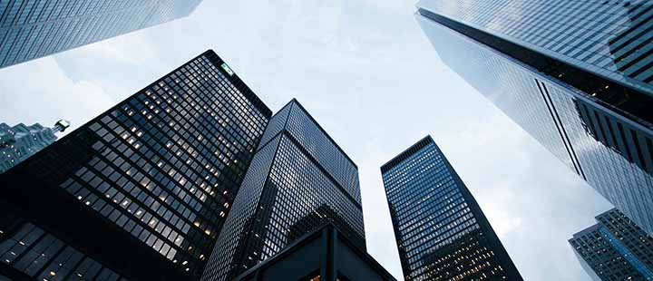 Skyscrapers illustrating the outlook for Asian banks.