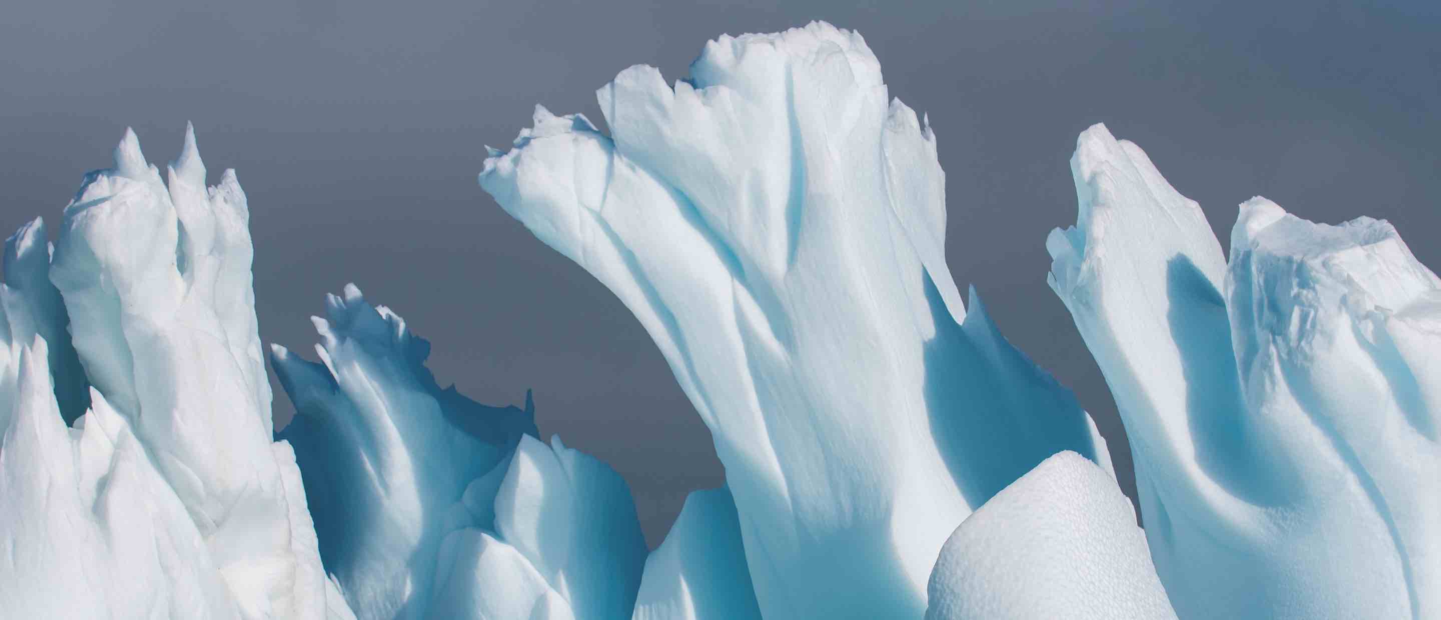 Ice garden landscape highlighting glacial environment and climate change in polar regions