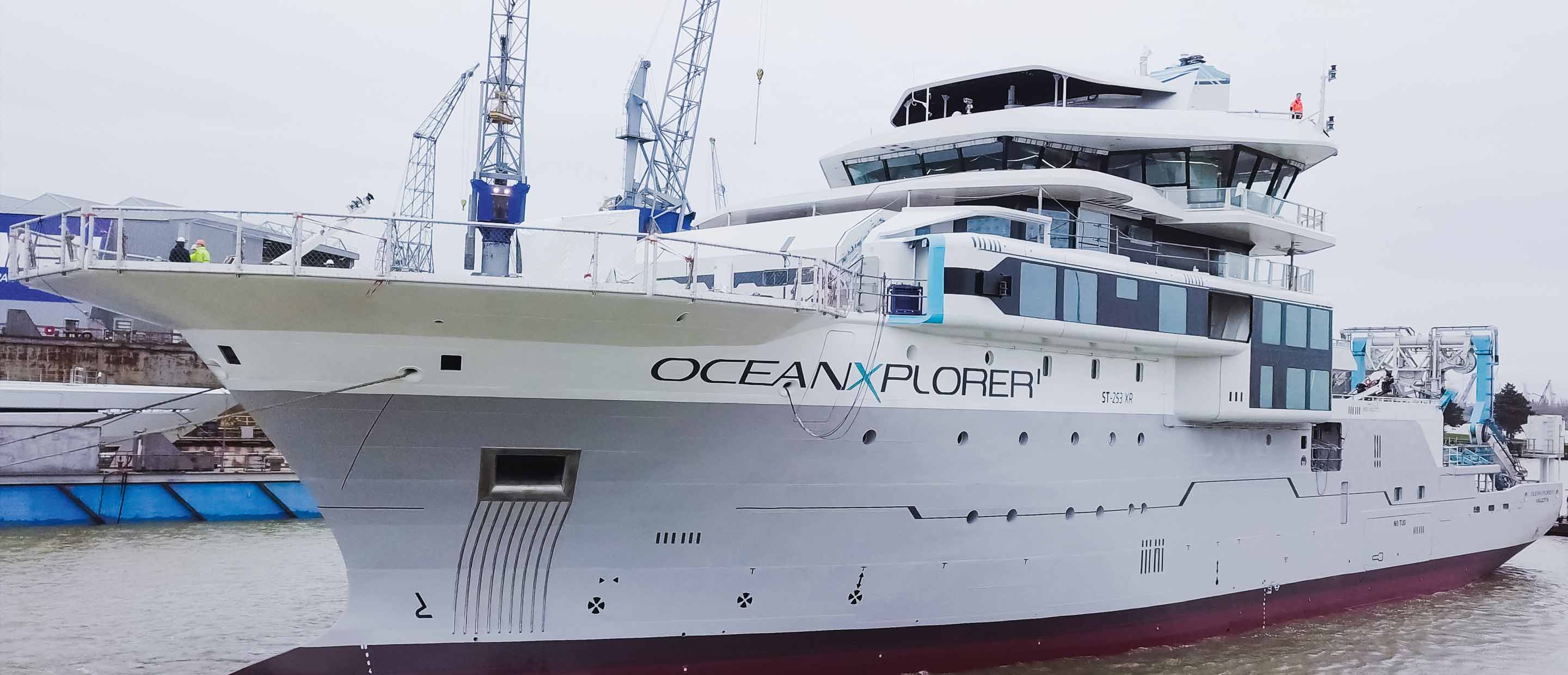 OceanX Explorer research vessel supporting ocean exploration and marine science