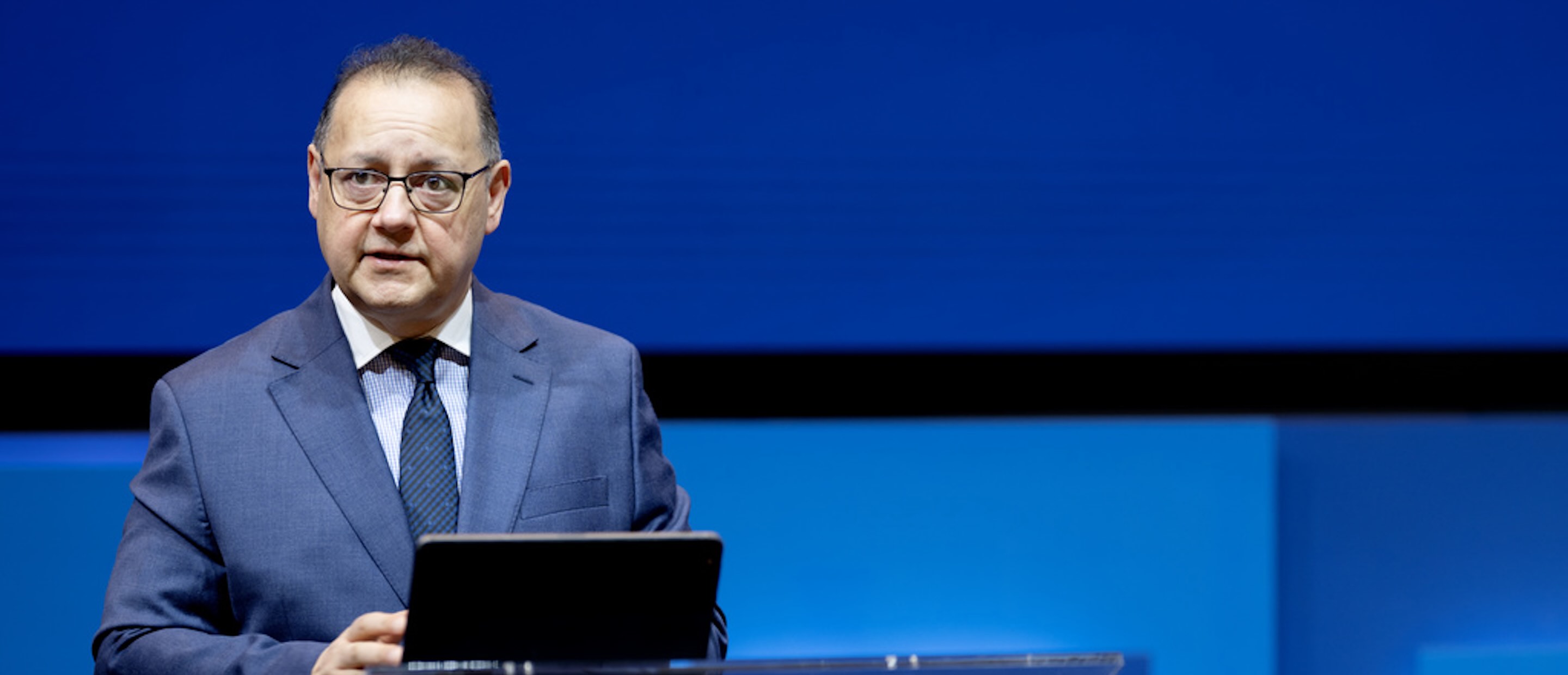 Salman Mahdi introducing the London family office conference 2026